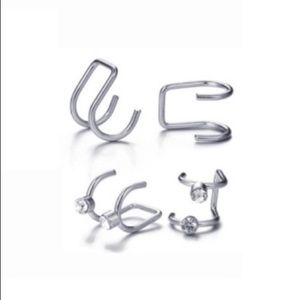 2 Pair (4 Pieces Total): Stainless Steel Cartilage Ear Cuffs